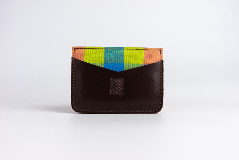 Iloilo (Neon Plaid) Leather Card Holder