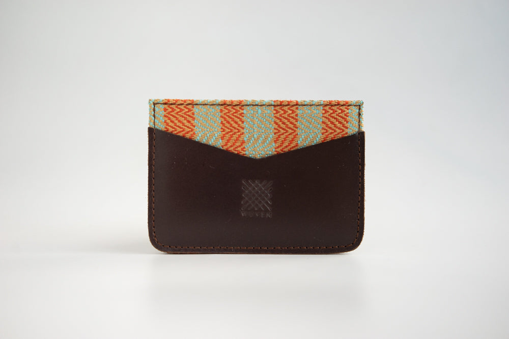 Benguet (Orange and Teal) Leather Card Holder