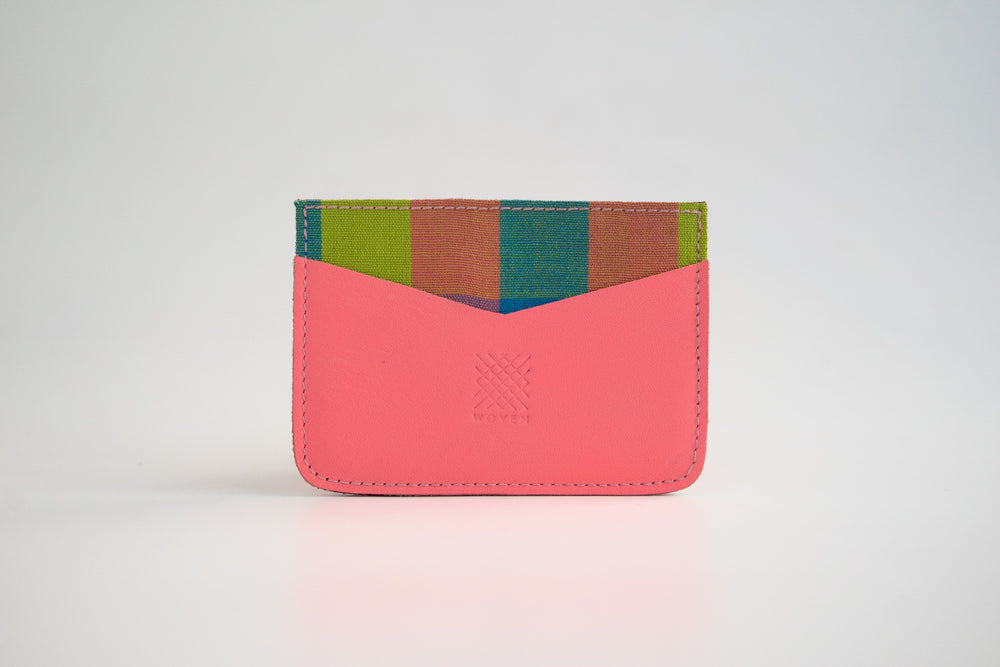 Iloilo (Neon Plaid) Leather Card Holder
