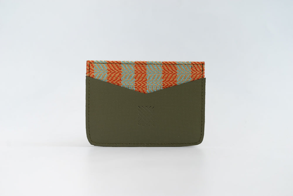 Benguet (Orange and Teal) Leather Card Holder
