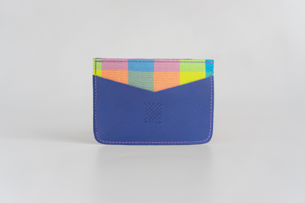Iloilo (Neon Plaid) Leather Card Holder