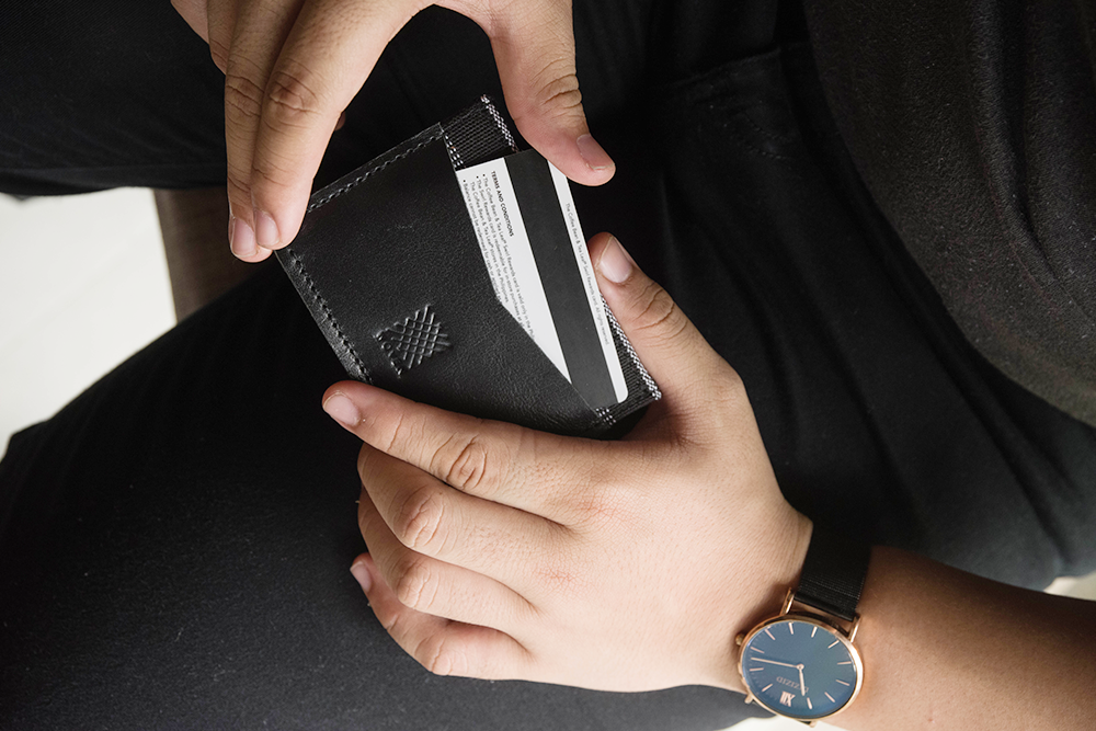 Yakan (Black) Leather Card Holder - Woven Crafts