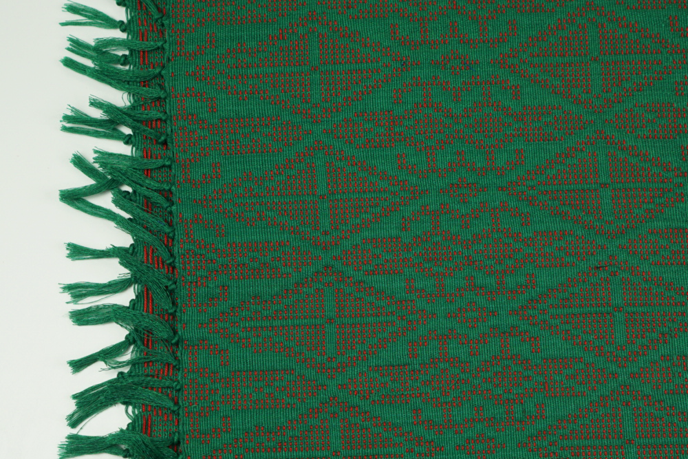 Green and Red Table Runner - Woven Crafts
