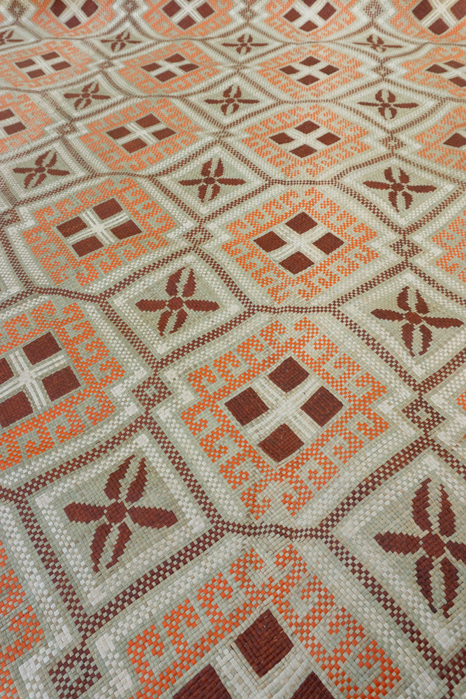 Pintados Orange Rectangular Mat - Woven Crafts