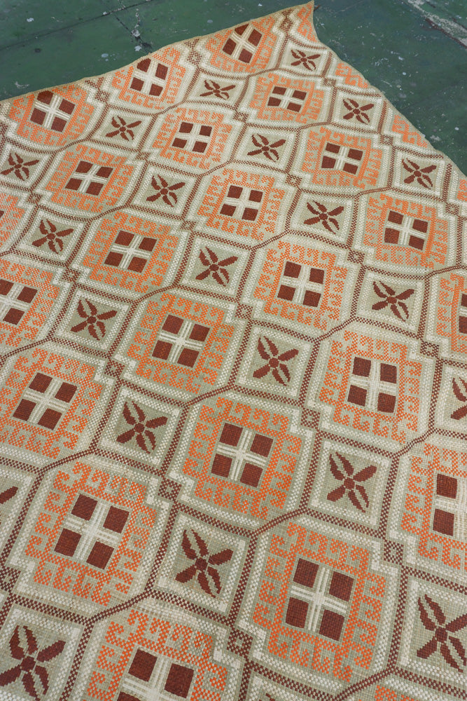 Pintados Orange Rectangular Mat - Woven Crafts