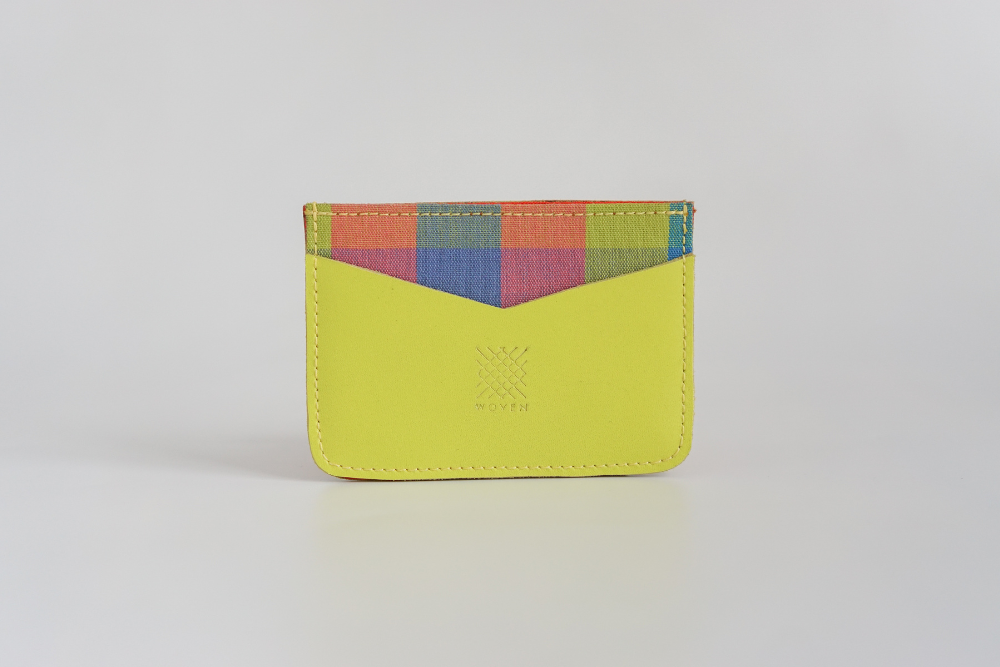 Iloilo (Neon Plaid) Leather Card Holder