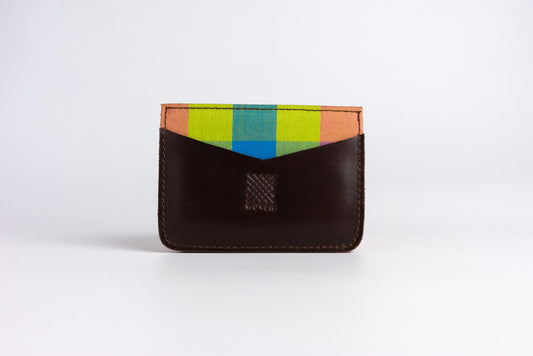 Iloilo (Neon Plaid) Leather Card Holder
