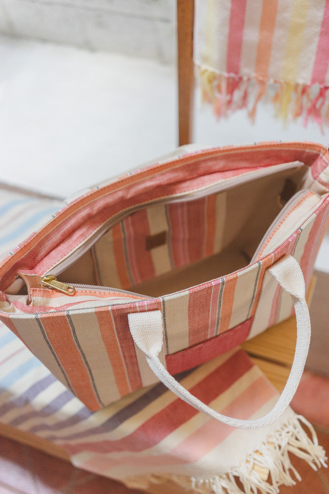 Malaya Mini in Abra Red & Orange Stripe