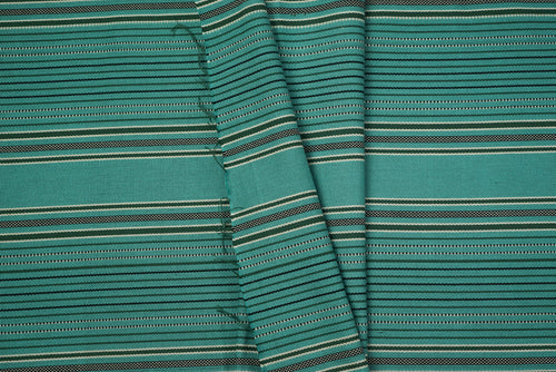Blue Green Cotton Fabric - Woven Crafts