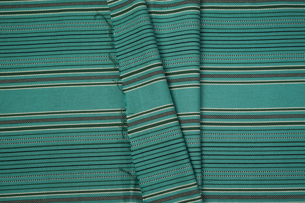Blue Green Cotton Fabric - Woven Crafts