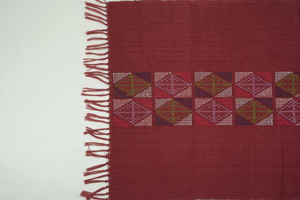 Maroon Diamond Placemat - Woven Crafts