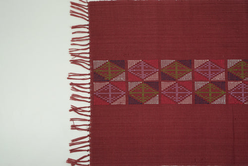 Maroon Diamond Placemat - Woven Crafts