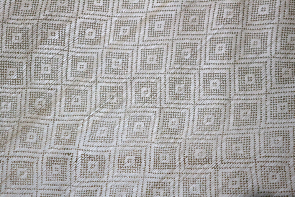 Diamond-White Rectangular Mat - Woven Crafts