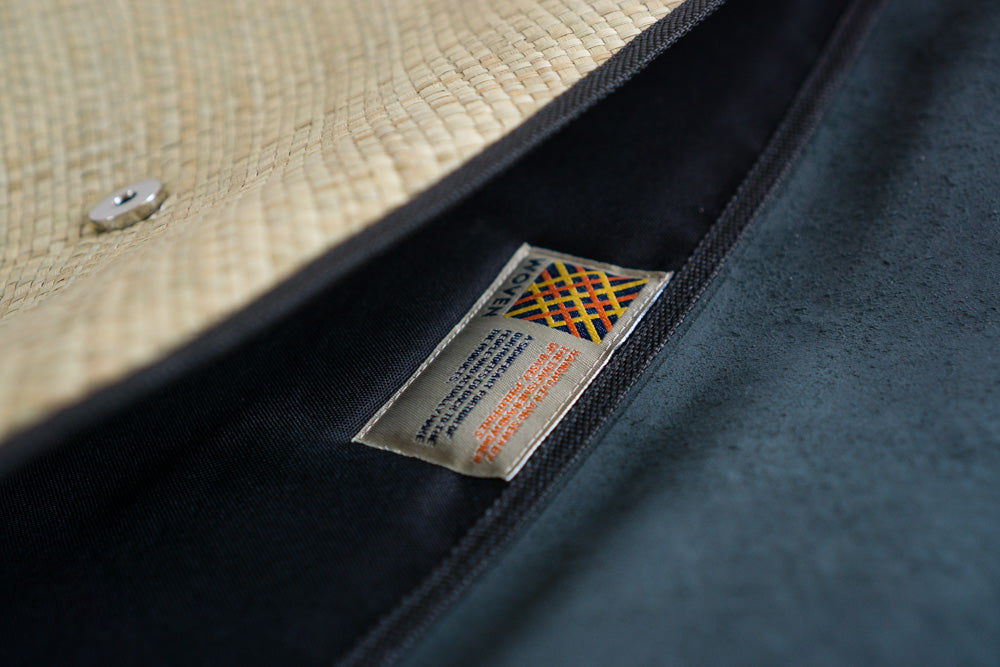 Natural (Black) Laptop Sleeve - Woven Crafts