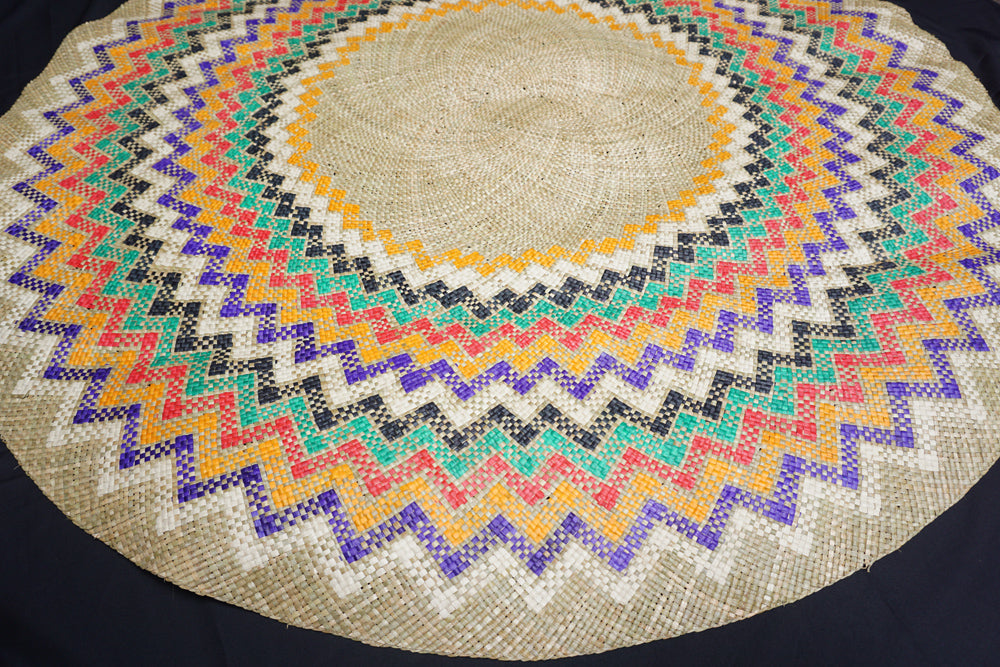 Natural Colorful Circular Mat – Woven.ph