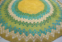 Load image into Gallery viewer, Lime Green Circular Mat - Woven Crafts
