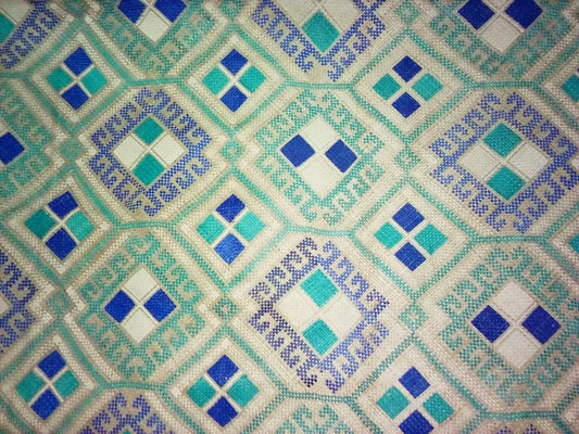 Pintados Blue Rectangular Mat - Woven Crafts