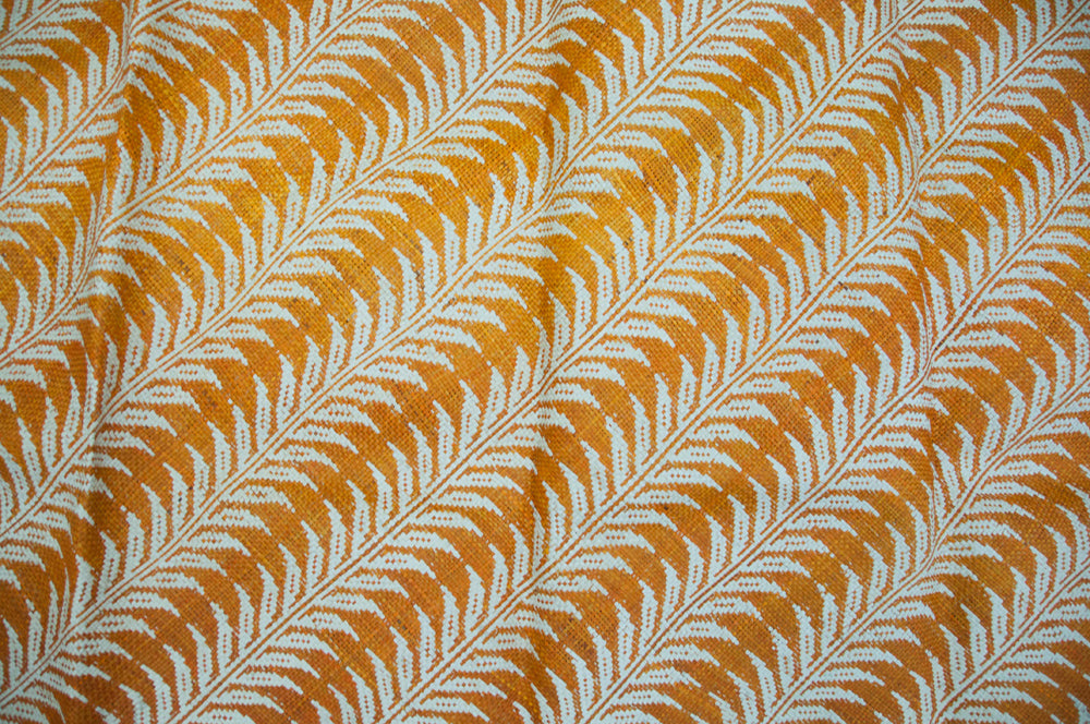 Orange Dahon-Dahon Rectangular Mat - Woven Crafts